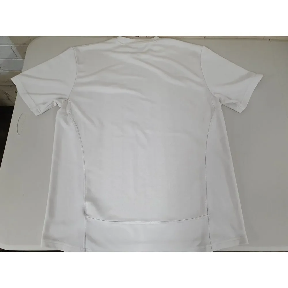 Nike Mens Unisex White England Rugby Polo Shirt O2 Rose Size L - Picture 3 of 4